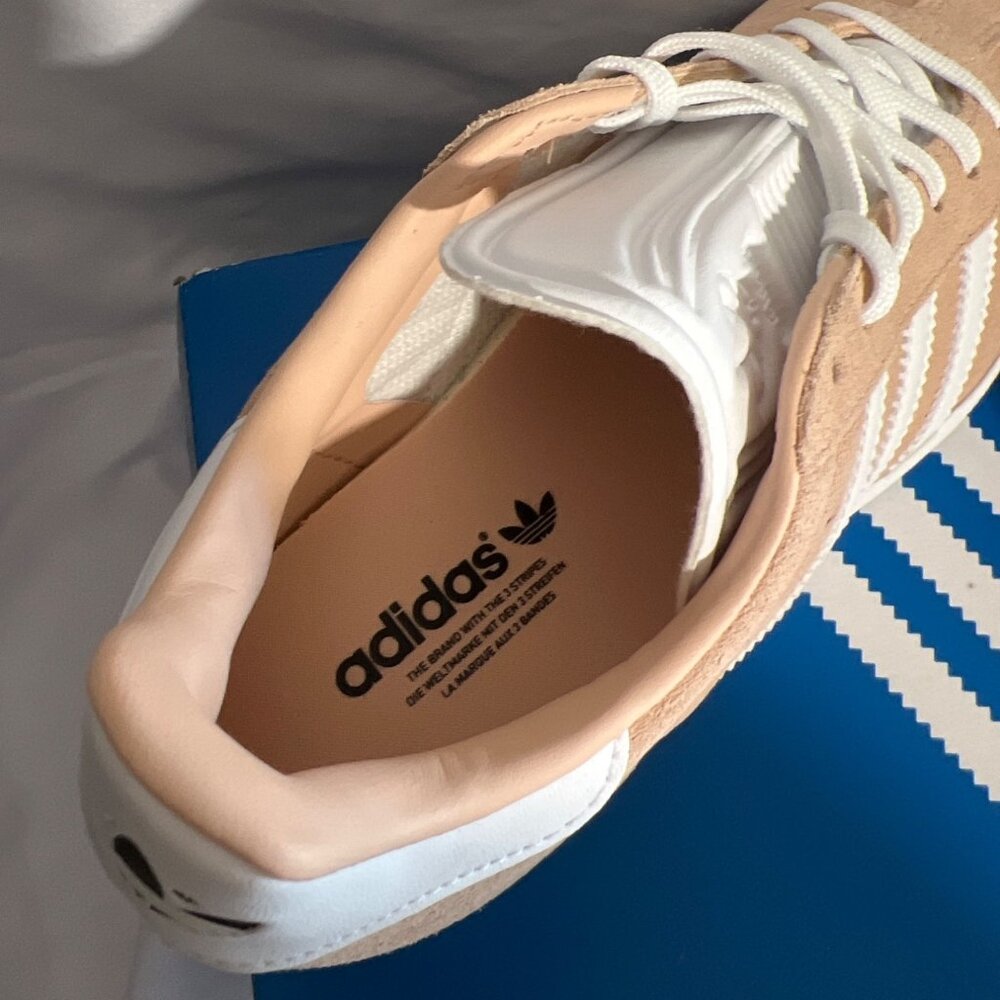 Adidas Gazelle Sneakers Halblu Blush / Cloud White / Core Black Size 6.5 - Picture 7 of 10